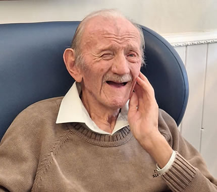 Elderly gentleman at Camplehaye Residential Home